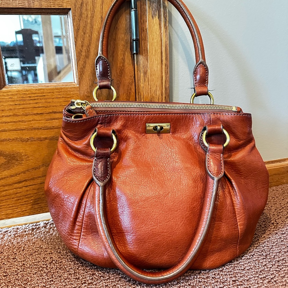 J. Crew Rich Tan Leather Satchel